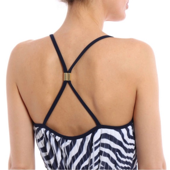 Michael Kors chiffon print maxi dress in True Blue NWOT - Picture 2 of 5